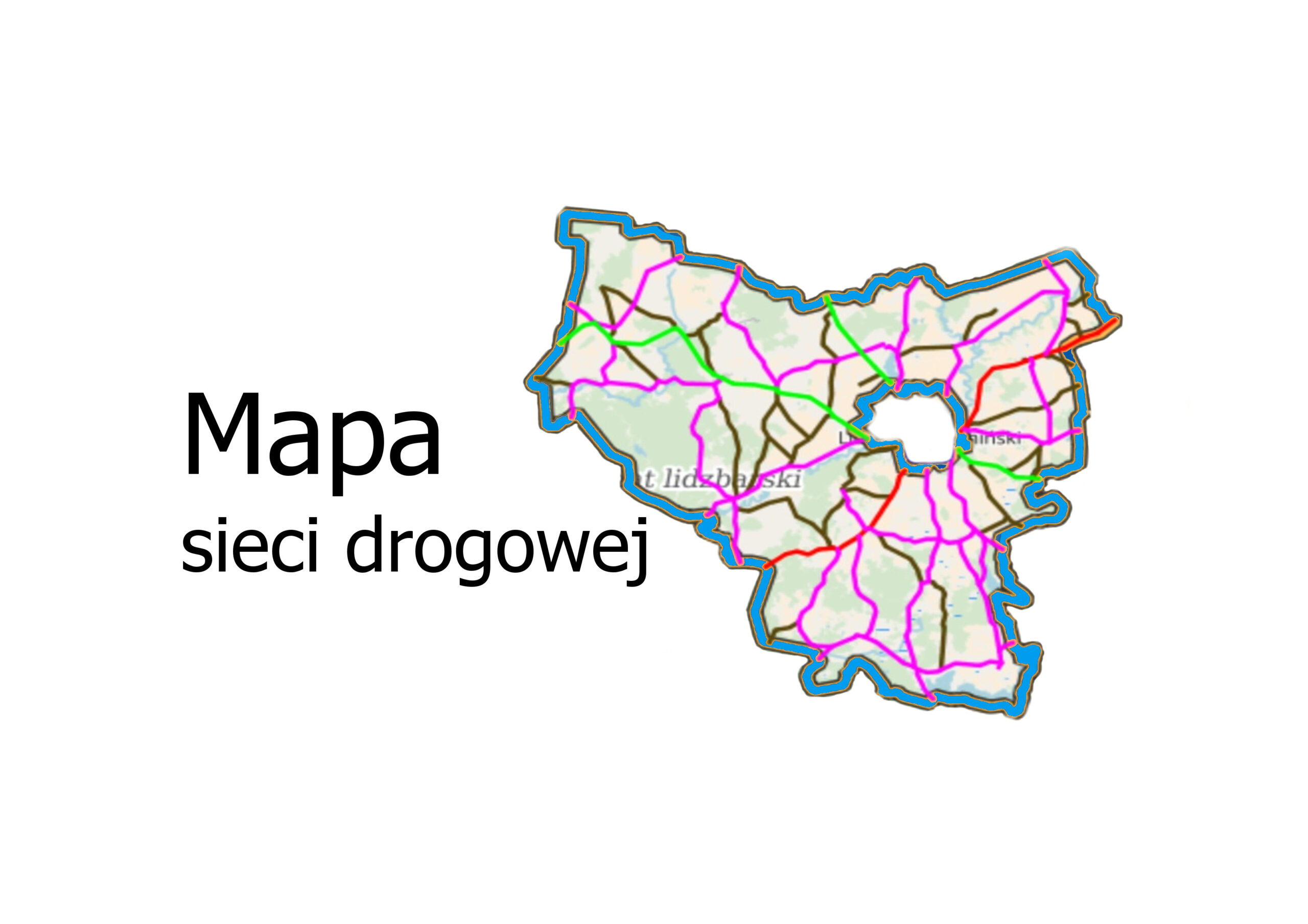 Baner z napisem Mapa sieci drogowej
