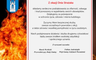 życzenia z okazji Dnia Strażaka