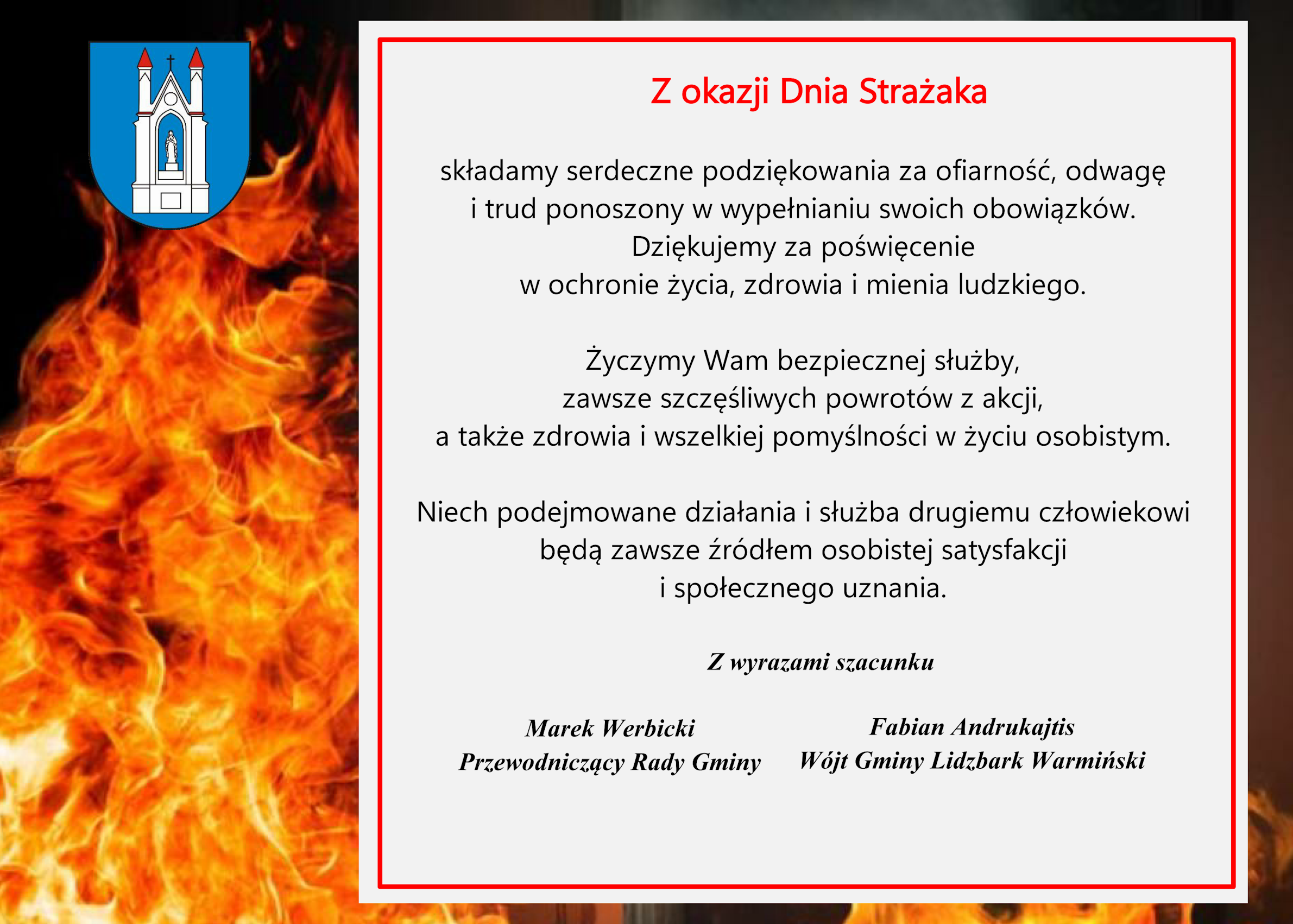 życzenia z okazji Dnia Strażaka